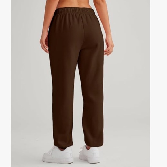 Women's Brown Fleece Joggers - Picture 3 of 3